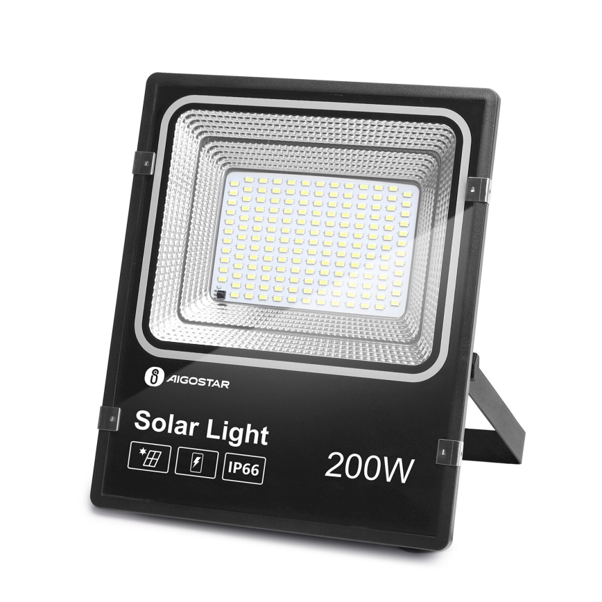 Aigostar - LED Hämardatav päikesepaneeliga prožektor LED/200W/3,2V IP66 + kaugjuhtimispult