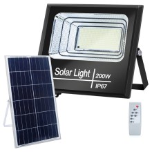 Aigostar - LED Hämardatav päikesepaneeliga prožektor LED/200W/3,2V IP67 + pult