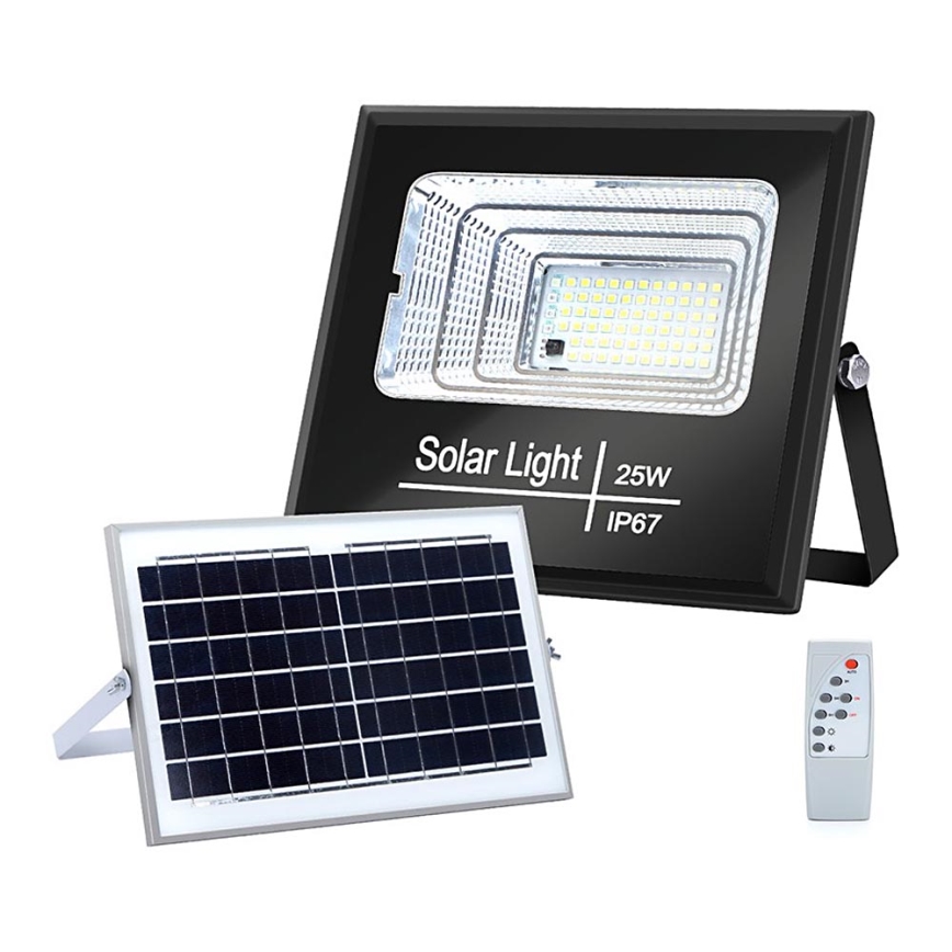 Aigostar - LED Hämardatav päikesepaneeliga prožektor LED/25W/3,2V IP67 5000 mAh + kaugjuhtimispult