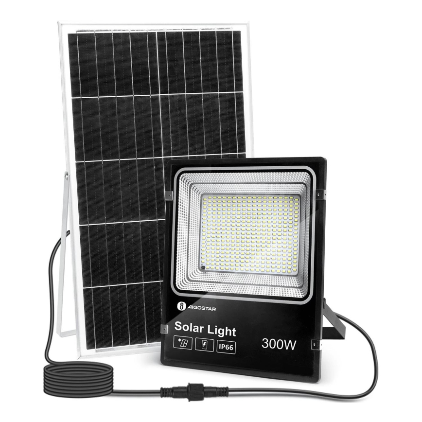 Aigostar - LED Hämardatav päikesepaneeliga prožektor LED/300W/3,2V IP66 + kaugjuhtimispult