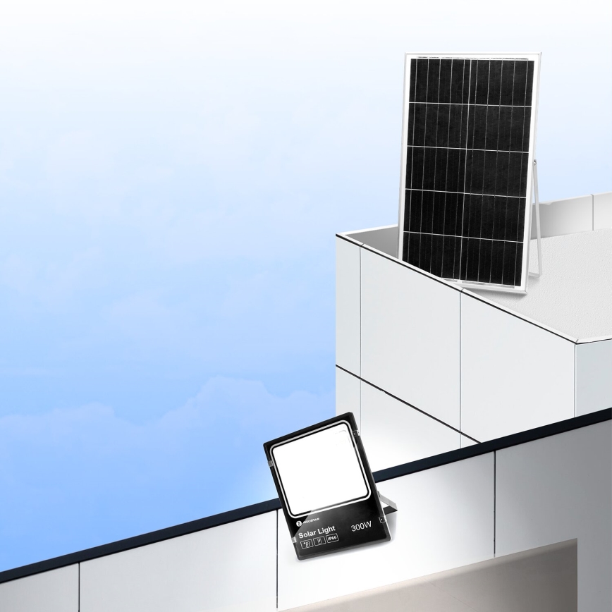 Aigostar - LED Hämardatav päikesepaneeliga prožektor LED/300W/3,2V IP66 + kaugjuhtimispult