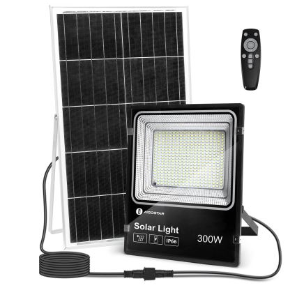 Aigostar - LED Hämardatav päikesepaneeliga prožektor LED/300W/3,2V IP66 + kaugjuhtimispult