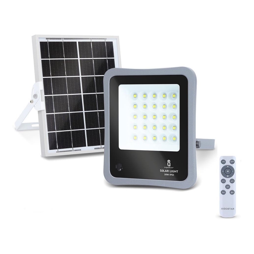 Aigostar - LED Hämardatav päikesepaneeliga prožektor LED/30W/3,2V 20000 mAh IP67 + pult