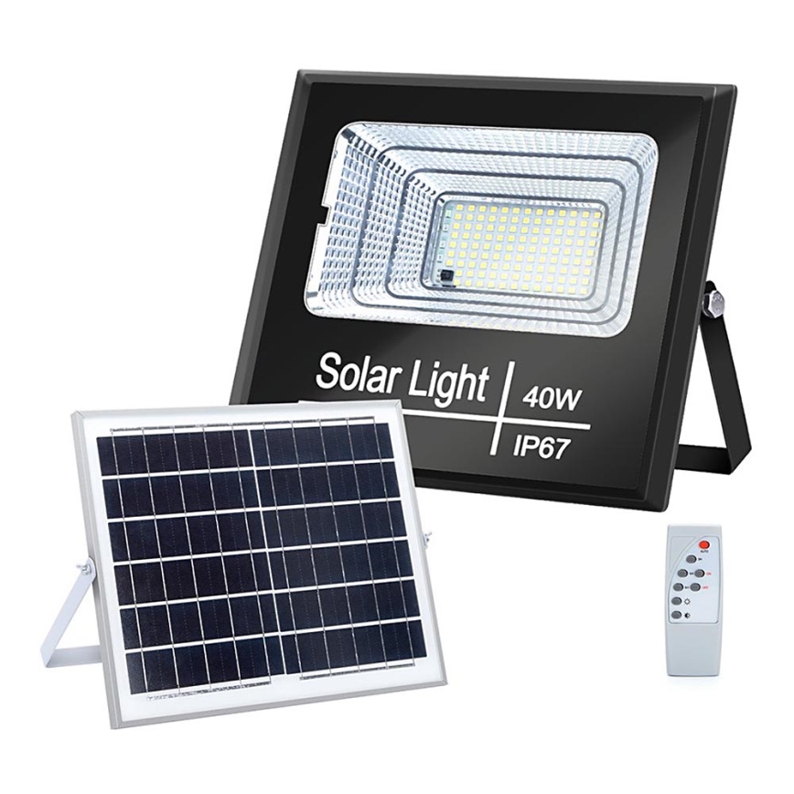 Aigostar - LED Hämardatav päikesepaneeliga prožektor LED/40W/3,2V IP67 2000 mAh + pult