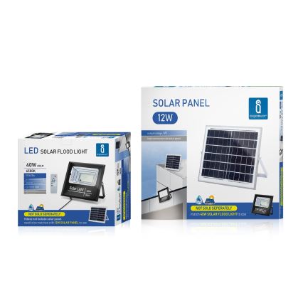 Aigostar - LED Hämardatav päikesepaneeliga prožektor LED/40W/3,2V IP67 2000 mAh + pult