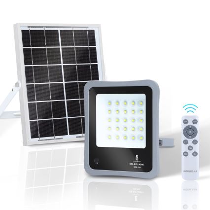 Aigostar - LED Hämardatav päikesepaneeliga prožektor LED/50W/3,2V IP65 6000 mAh + pult