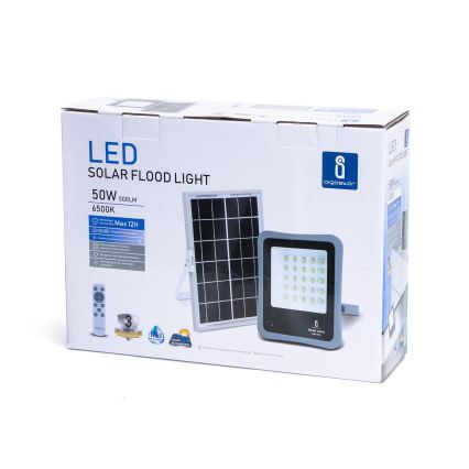 Aigostar - LED Hämardatav päikesepaneeliga prožektor LED/50W/3,2V IP65 6000 mAh + pult