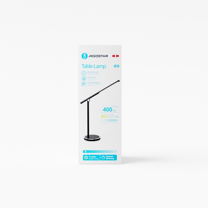 Aigostar - LED Hämardatav puutetundlik laualamp LED/8W/230V 3000-6000K must