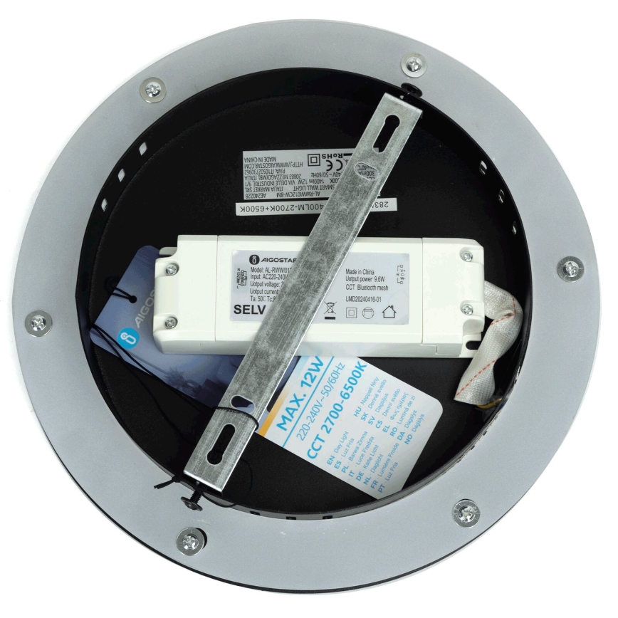 Aigostar - LED Hämardatav seinavalgusti MESH Nutikas LED/12W/230V 2700-6500K must