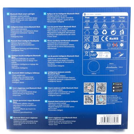 Aigostar - LED Hämardatav seinavalgusti MESH Nutikas LED/12W/230V 2700-6500K must