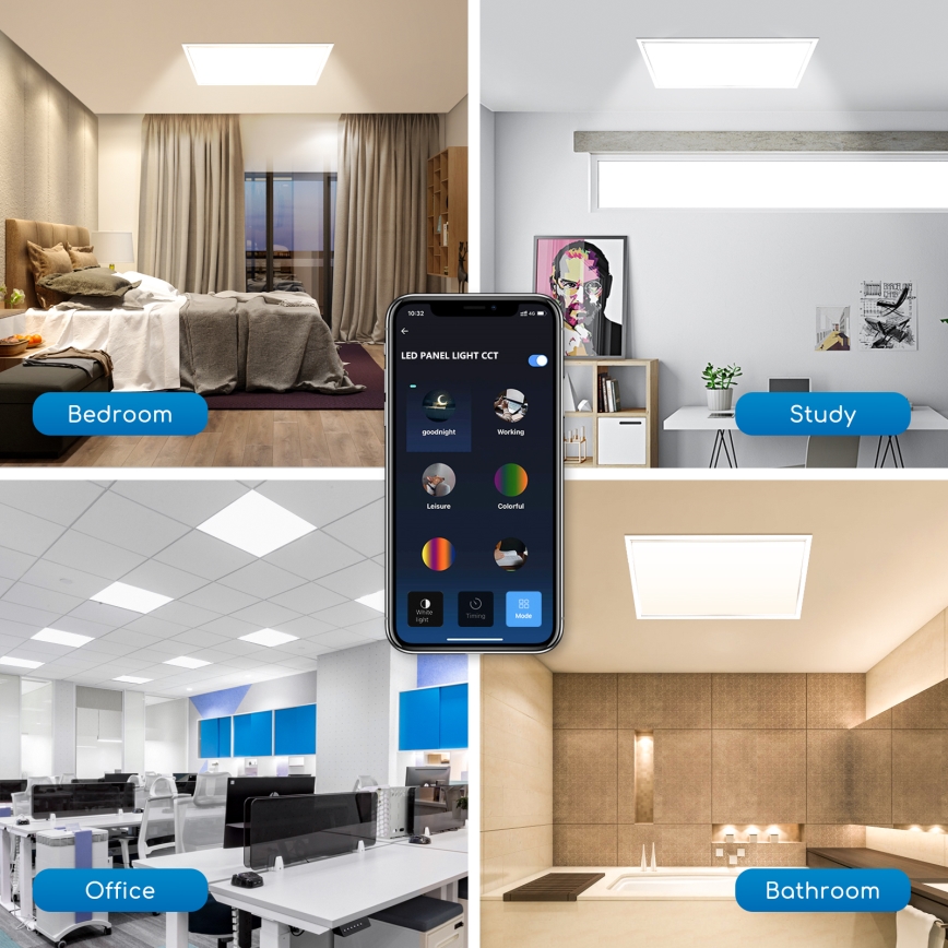 Aigostar - LED Hämardatav süvistatav valguspaneel 32W/230V Wi-Fi 60x60 cm