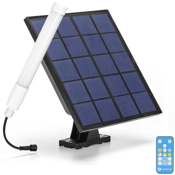 Aigostar - LED Hämardatav toru koos päikesepaneeliga LED/3,2V 3000K/4000K/6500K IP65 5000 mAh + kaugjuhtimispult