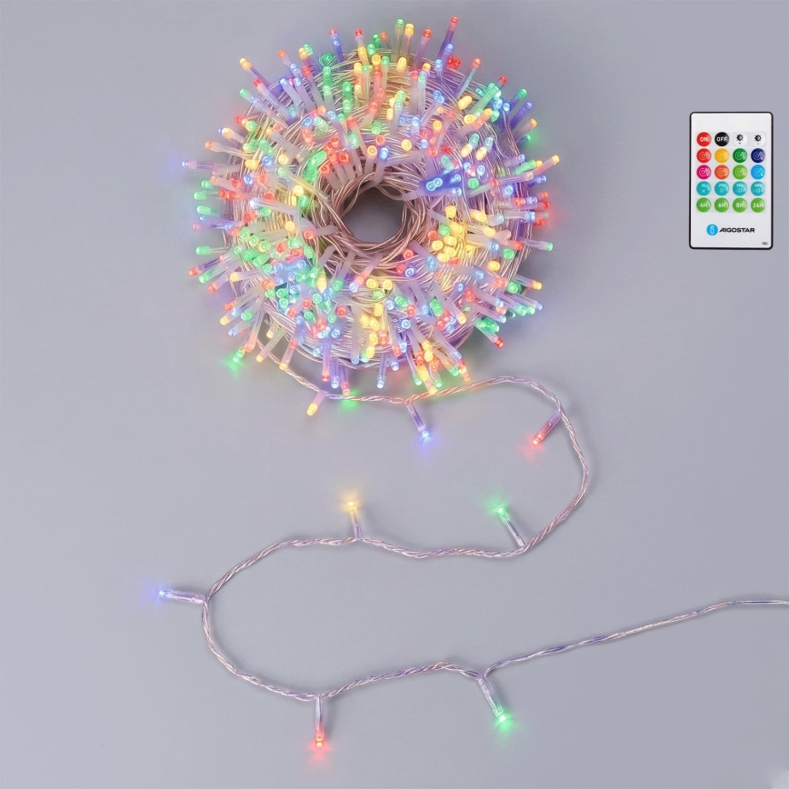Aigostar - hämardatav LED-välisjõulukaabel liikumisanduriga 100xLED/3xAA 12m mitmevärviline + kaugjuhtimispult