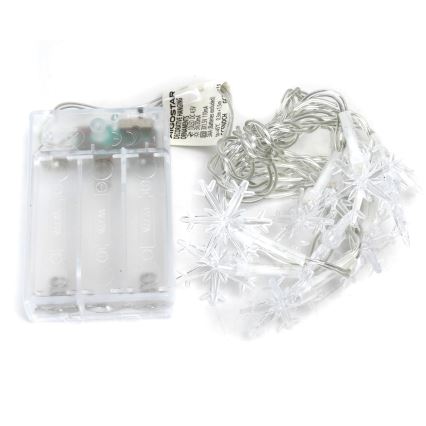 Aigostar - LED jõulivalguskett 10xLED/3xAA 1,5m soe valge lumehelbed