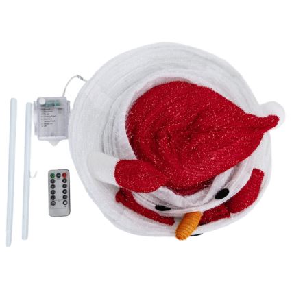 Aigostar - LED väline jõulukaunistus 50xLED/3xAA 0,7m IP44 lumememm + kaugjuhtimispult