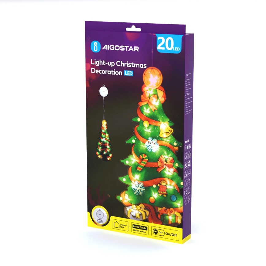 Aigostar - LED Jõulukaunistus LED/3xAAA puu 45cm