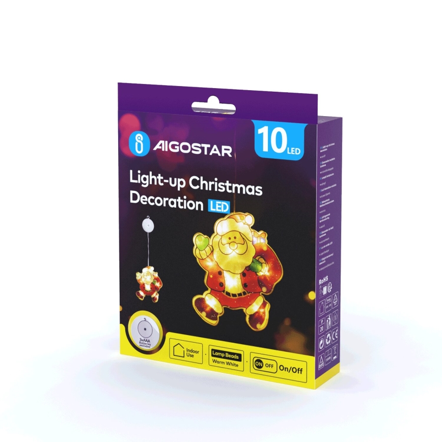 Aigostar - LED Jõulukaunistus LED/3xAAA Santa 20cm