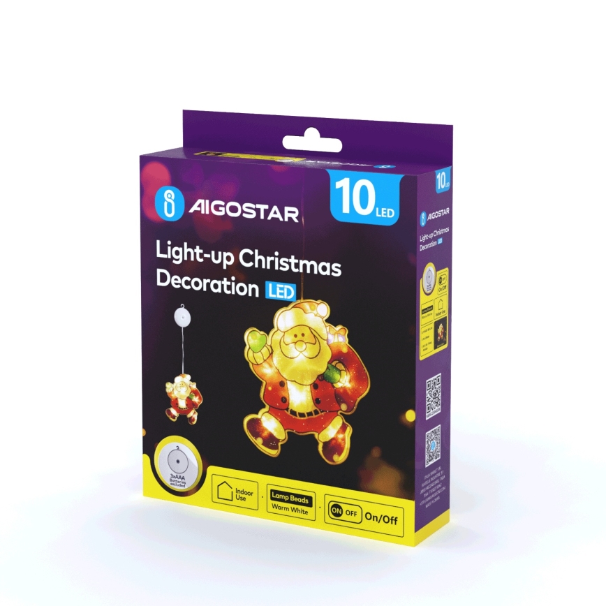Aigostar - LED Jõulukaunistus LED/3xAAA Santa 20cm