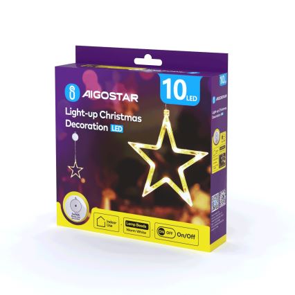 Aigostar - LED Jõulukaunistus LED/3xAAA täht 19cm