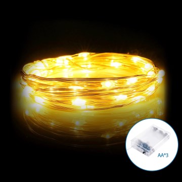 Aigostar - LED jõulukett 100xLED/3xAA 10,3m soe valge