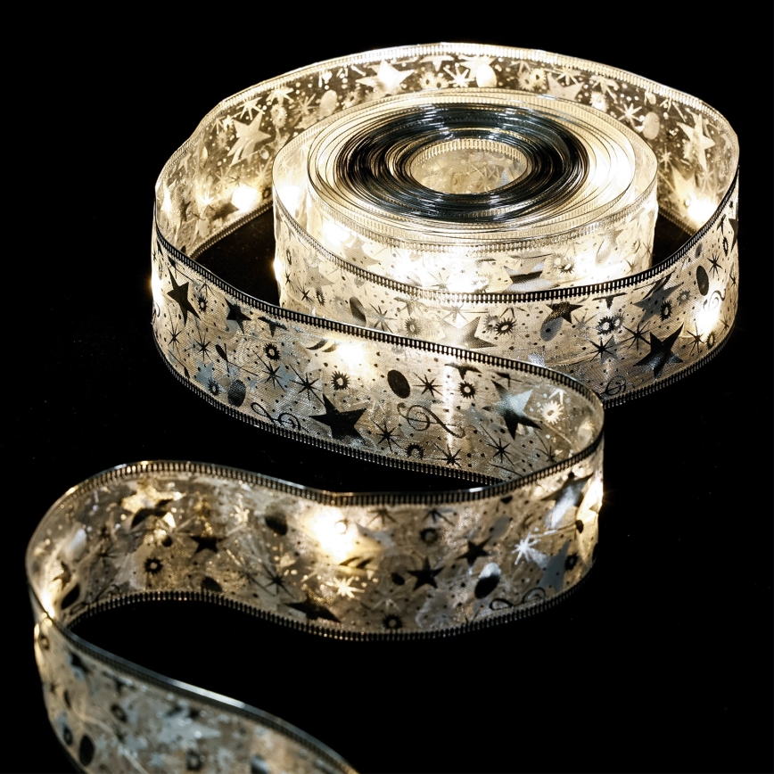 Aigostar - LED jõulukett 100xLED/3xAA 10 m soe valge hõbedane