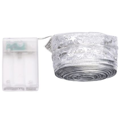 Aigostar - LED jõulukett 100xLED/3xAA 10 m soe valge hõbedane