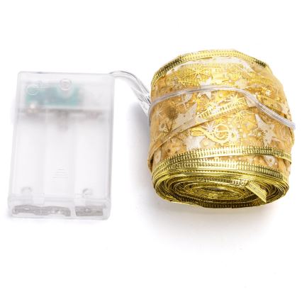 Aigostar - LED jõulukett 100xLED/3xAA 10 m soe valge kuldne