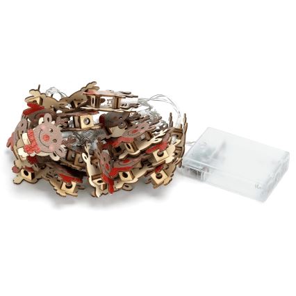 Aigostar - LED jõulukett 20xLED/3xAA 3 m, soe valge, põdrakujuline