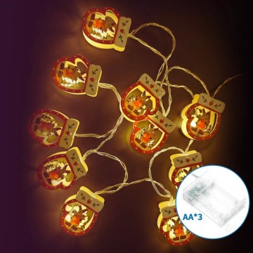 Aigostar - LED jõulukett 20xLED/3xAA 3m soe valge kindad