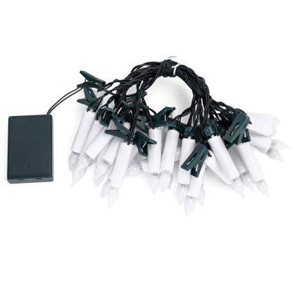 Aigostar - LED jõulukaunistuste rida 25xLED/3xAA 5 m soe valge