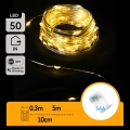 Aigostar - LED jõulukett 50xLED/3xAA 5,3m soe valge