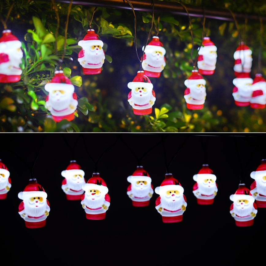 Aigostar - LED Jõuluteemaline päikesepaneeliga valguskett 10xLED/3,8 m IP44 külm valge 400 mAh