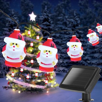 Aigostar - LED Jõuluteemaline päikesepaneeliga valguskett 10xLED/3,8 m IP44 külm valge 400 mAh