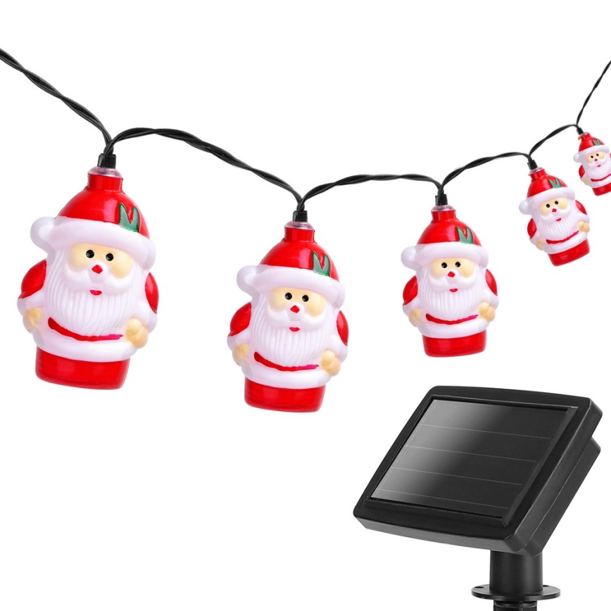 Aigostar - LED Jõuluteemaline päikesepaneeliga valguskett 10xLED/3,8 m IP44 külm valge 400 mAh
