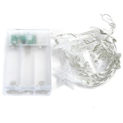 Aigostar - LED Jõuluteemaline valguskett 20xLED/3xAA 3,3m tähed