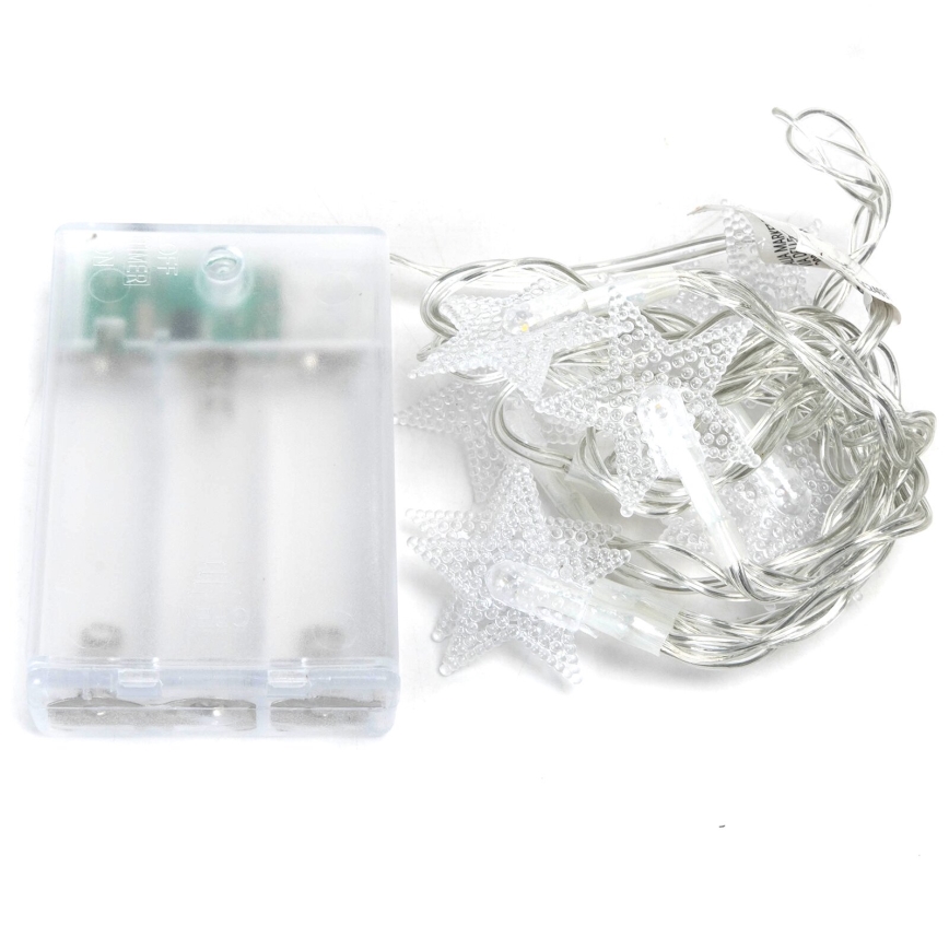 Aigostar - LED Jõuluteemaline valguskett 20xLED/3xAA 3,3m tähed