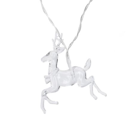 Aigostar - LED jõulutuled 10xLED/3xAA 1,5m soe valge hirved