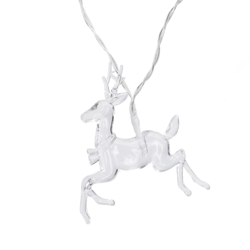 Aigostar - LED jõulutuled 10xLED/3xAA 1,5m soe valge hirved