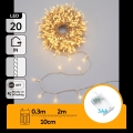 Aigostar - LED jõuluvalguskett 20xLED/3xAA 2,3 m soe valge