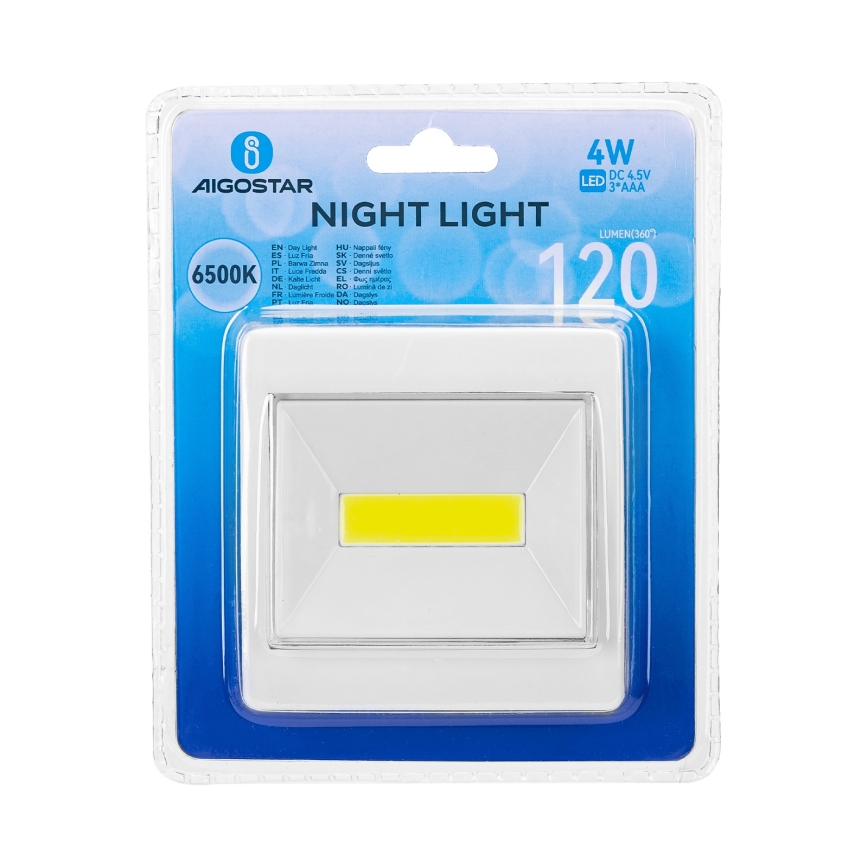 Aigostar - LED kaasaskantav öölamp LED/3xAAA 6500K