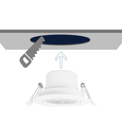 Aigostar - LED laelamp LED/5W/230V 6500K, diameeter 8,5 cm, valge