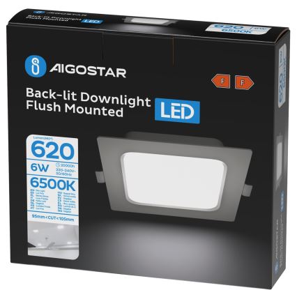 Aigostar - LED laesüvistatav valgusti LED/6W/230V 6500K 12x12 cm valge