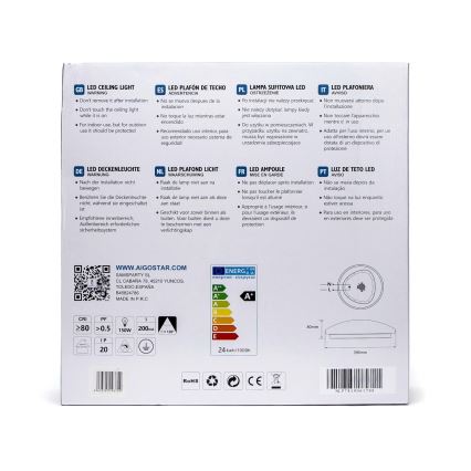 Aigostar - LED Laevalgusti anduriga LED/24W/230V 3000K