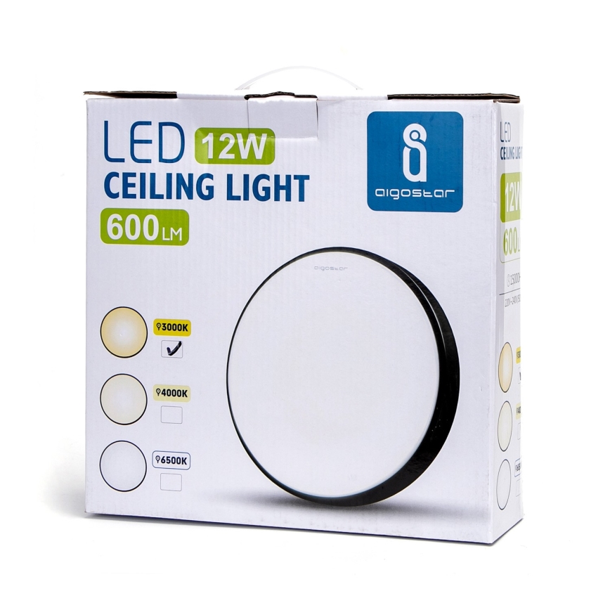 Aigostar - LED Laevalgusti LED/12W/230V 3000K d. 23 cm must
