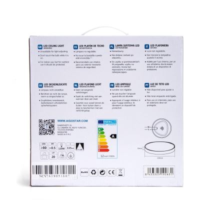 Aigostar - LED Laevalgusti LED/12W/230V 3000K d. 23 cm must