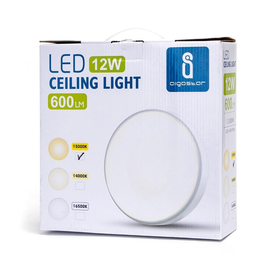 Aigostar - LED Laevalgusti LED/12W/230V 3000K d. 23 cm valge