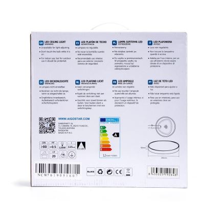 Aigostar - LED Laevalgusti LED/12W/230V 3000K d. 23 cm valge