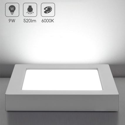 Aigostar - LED laevalgusti, pinnakinnitusega LED/9W/230V 6000K 12,2x12,2 cm valge