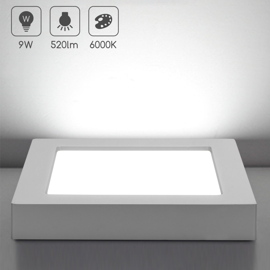 Aigostar - LED laevalgusti, pinnakinnitusega LED/9W/230V 6000K 12,2x12,2 cm valge
