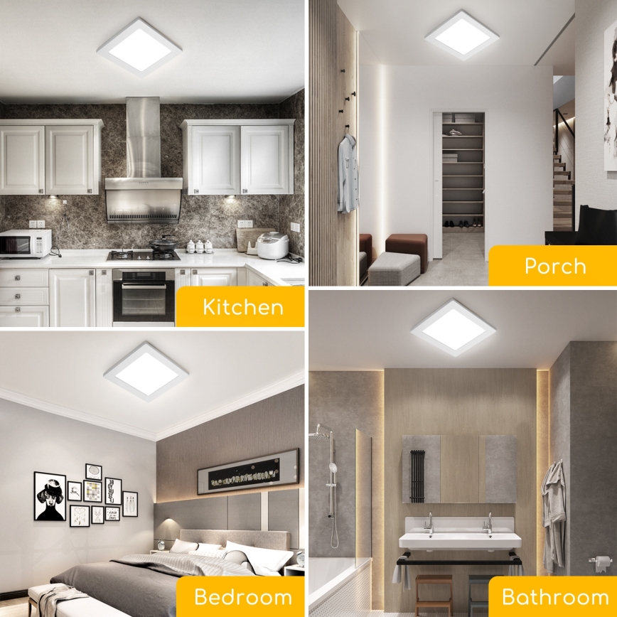 Aigostar - LED laevalgusti, pinnakinnitusega LED/9W/230V 6000K 12,2x12,2 cm valge
